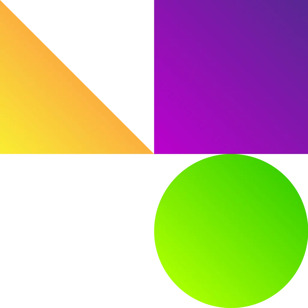 Riveo Logo with a yellow triangle, purple square, and green circle.