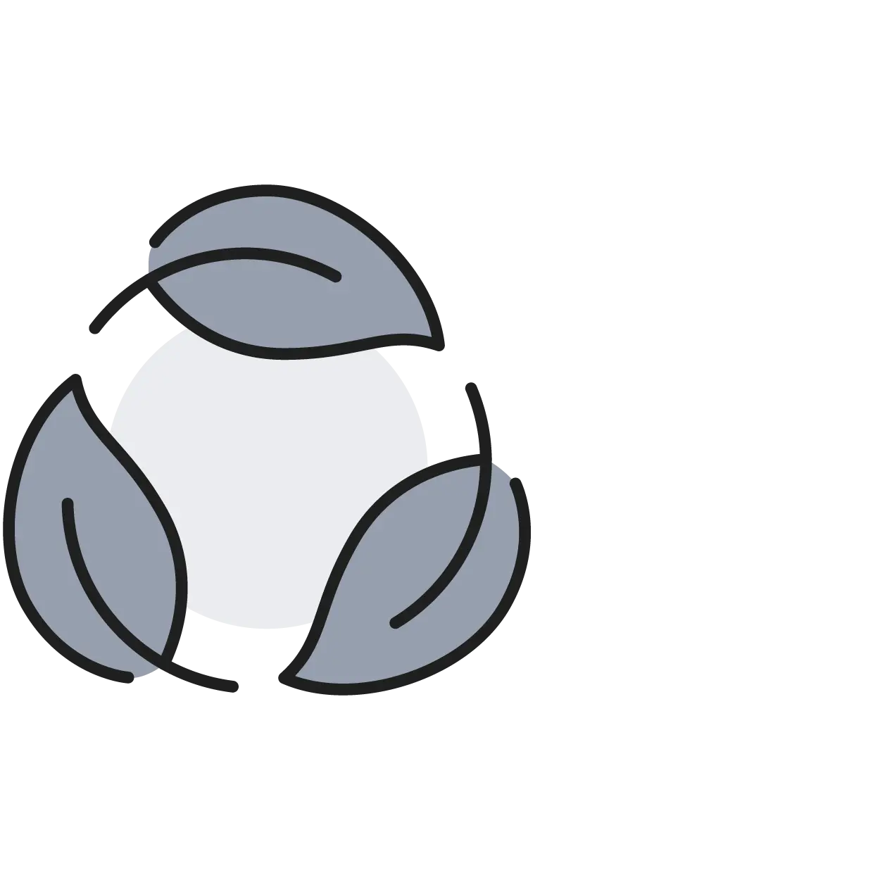 Icon of three leaves rotating in circle
