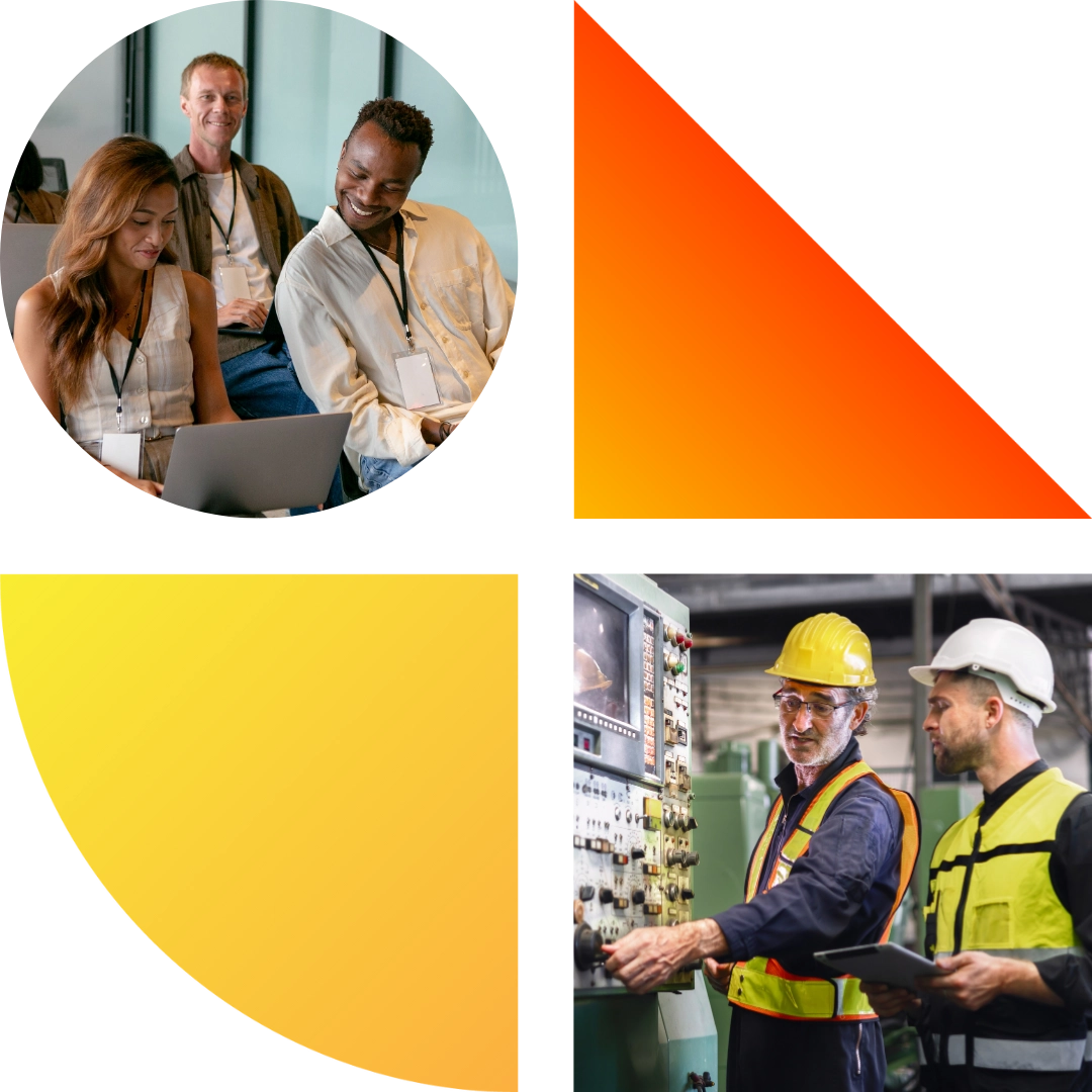 Employees going through company training and onboarding.